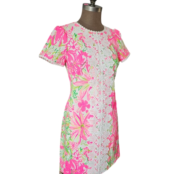 Lilly Pulitzer Maisie Resort White Koala us Maybe Stretch Pique Shift Dress Sz 2 - Picture 8 of 15